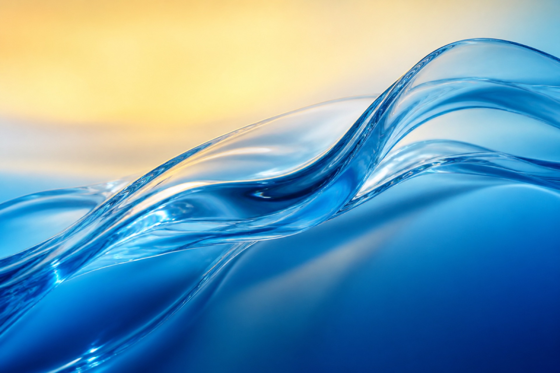 Fließende blaue Glaswelle